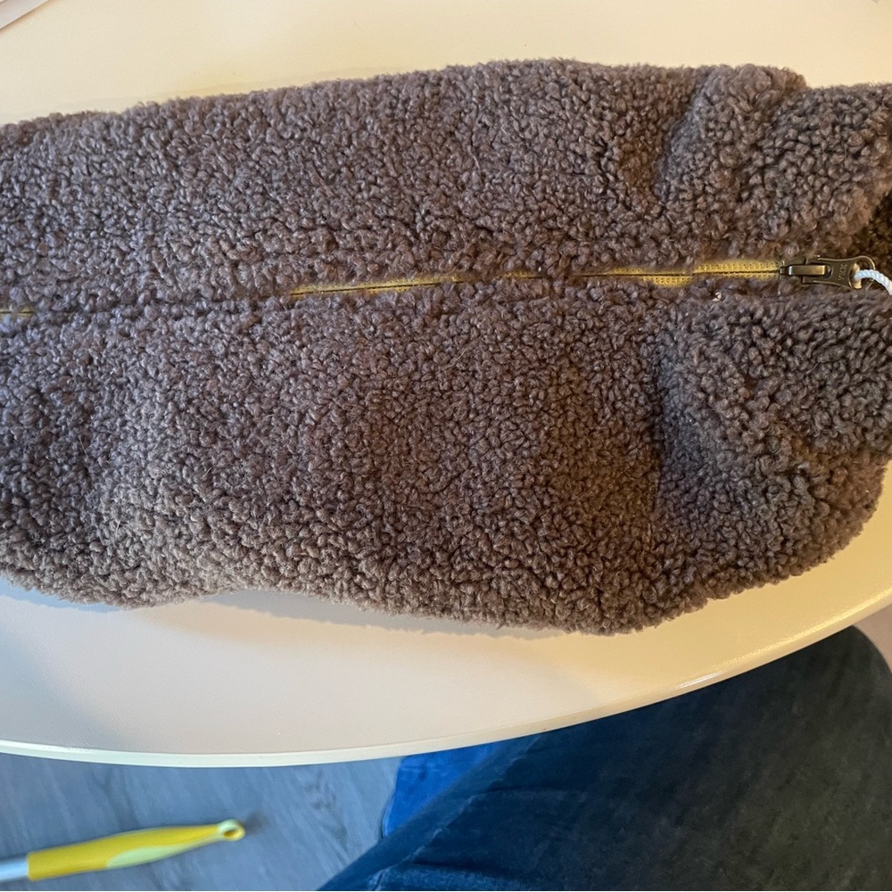 Brand NWT gray fuzzy dog vest